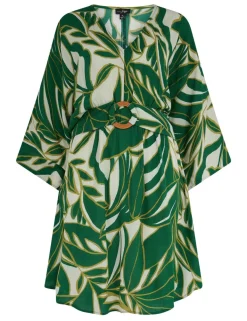 Crinkle O Ring Short Beach Kaftan