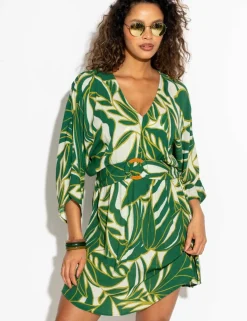 Crinkle O Ring Short Beach Kaftan