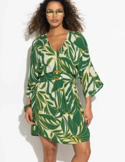 Crinkle O Ring Short Beach Kaftan
