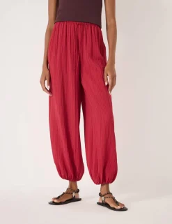 Crinkle Textured Balloon Trousers