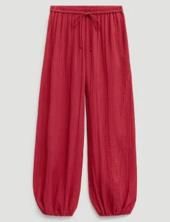 Crinkle Textured Balloon Trousers