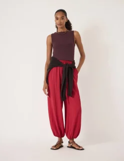 Crinkle Textured Balloon Trousers