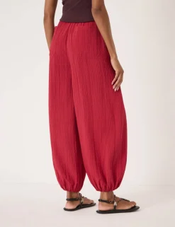Crinkle Textured Balloon Trousers