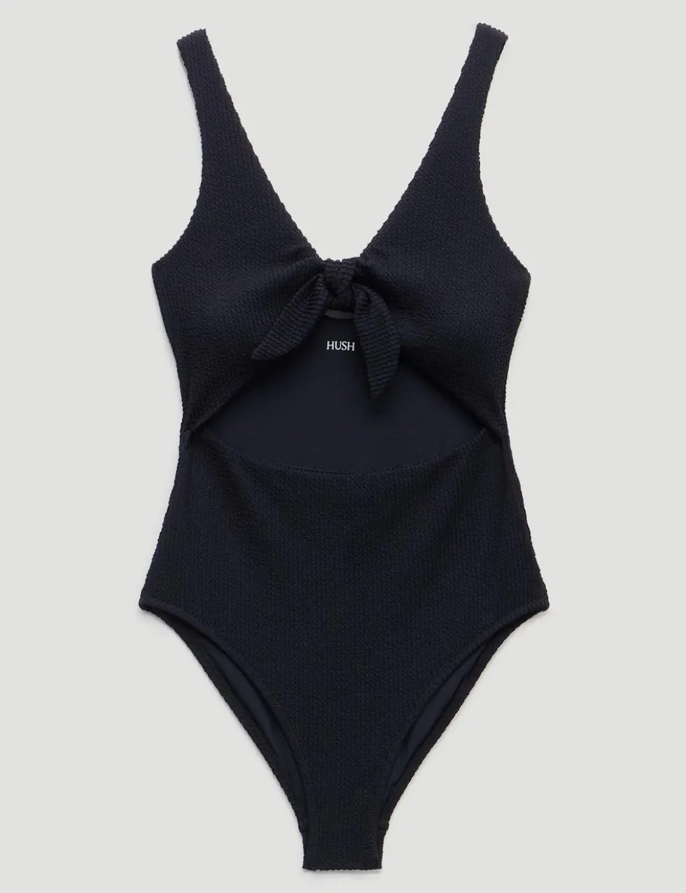 Crinkle Tie Detail Scoop Neck Swimsuit