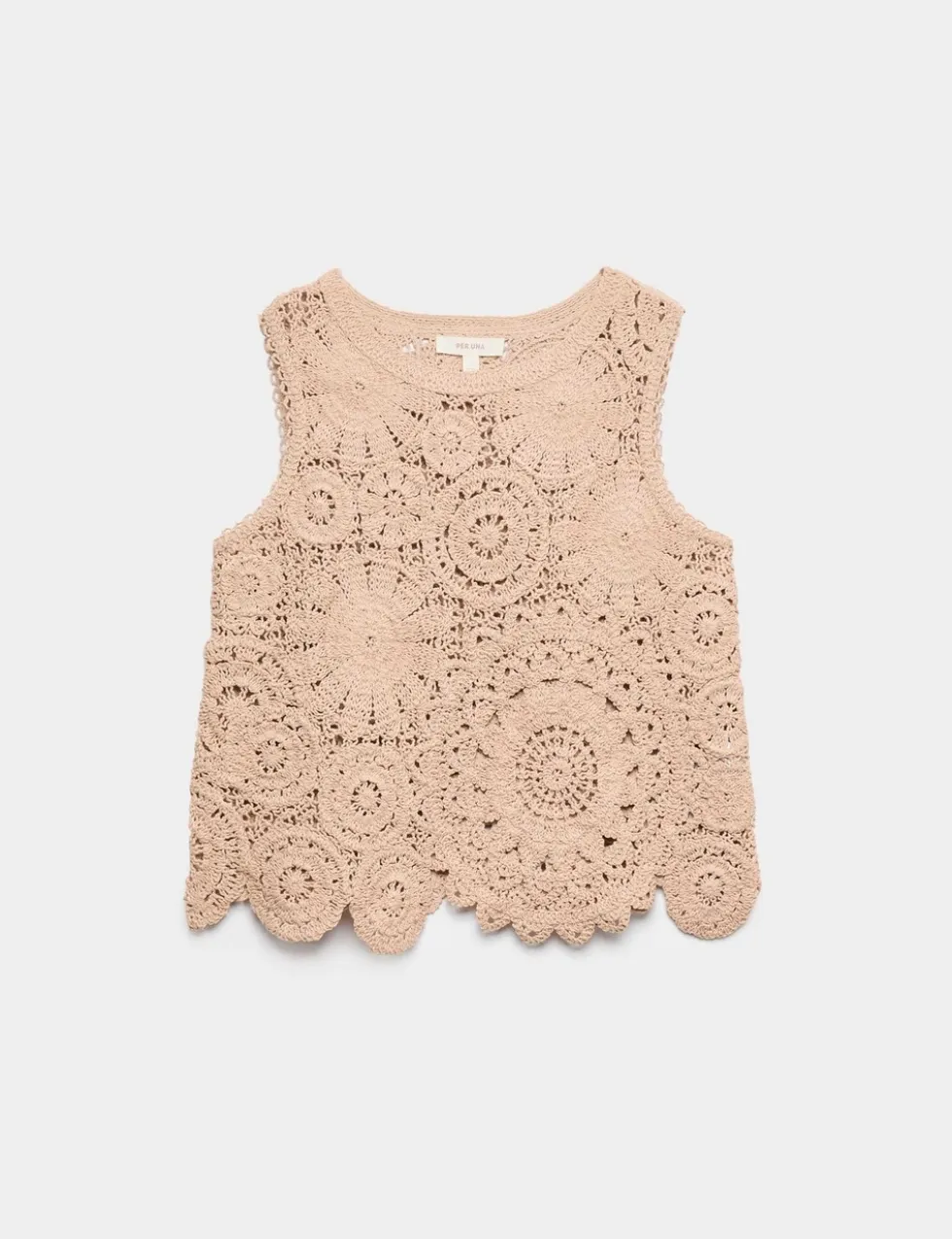 Crochet Look Knitted Vest