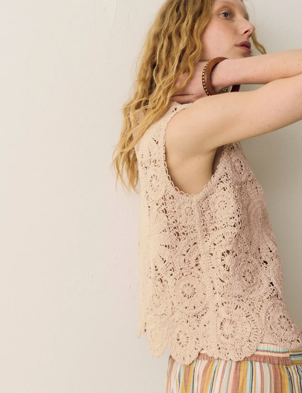Crochet Look Knitted Vest