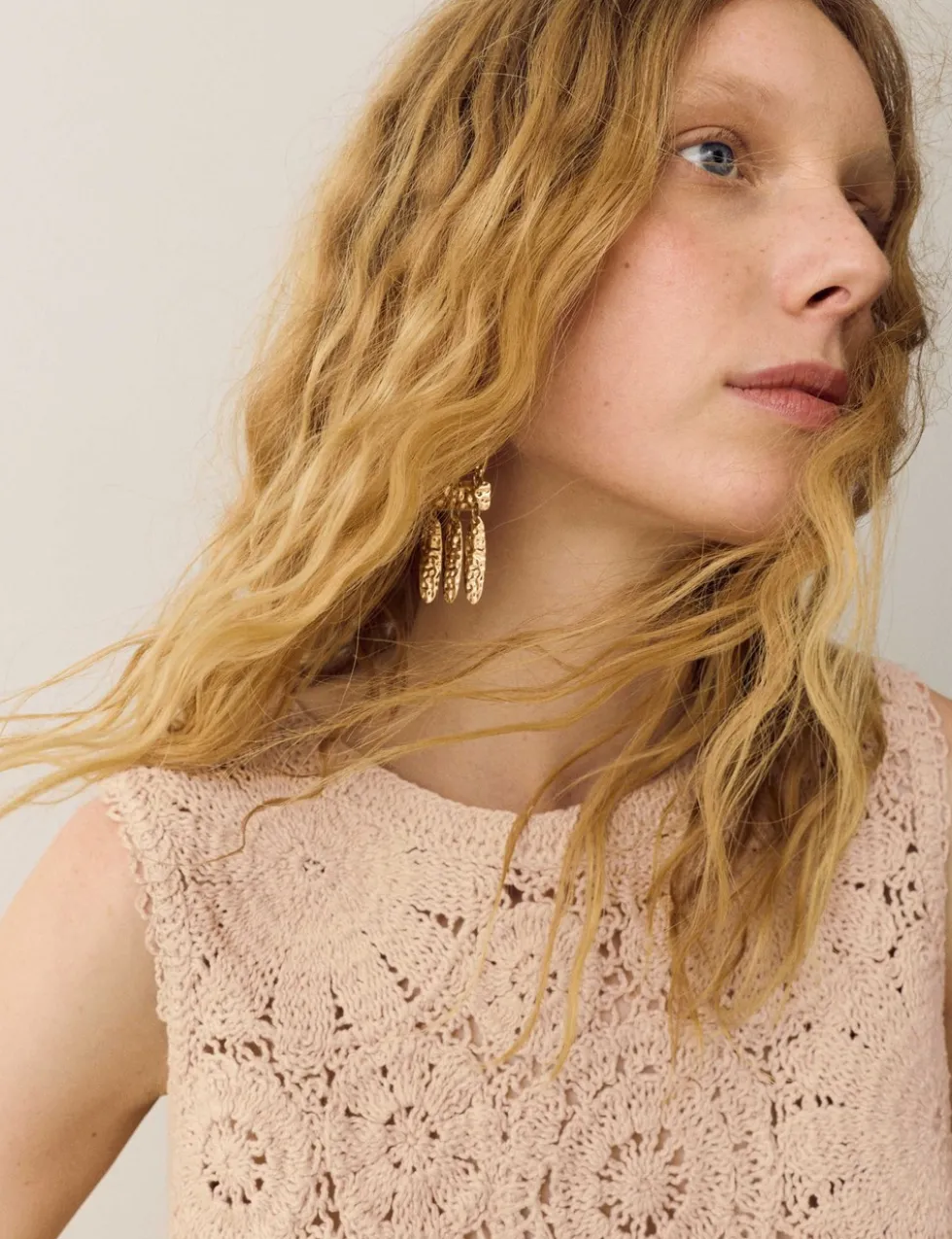 Crochet Look Knitted Vest