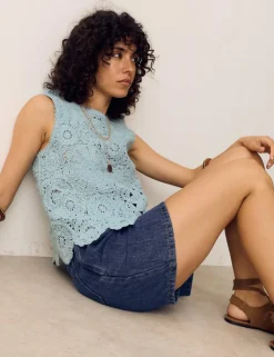 Crochet Look Knitted Vest