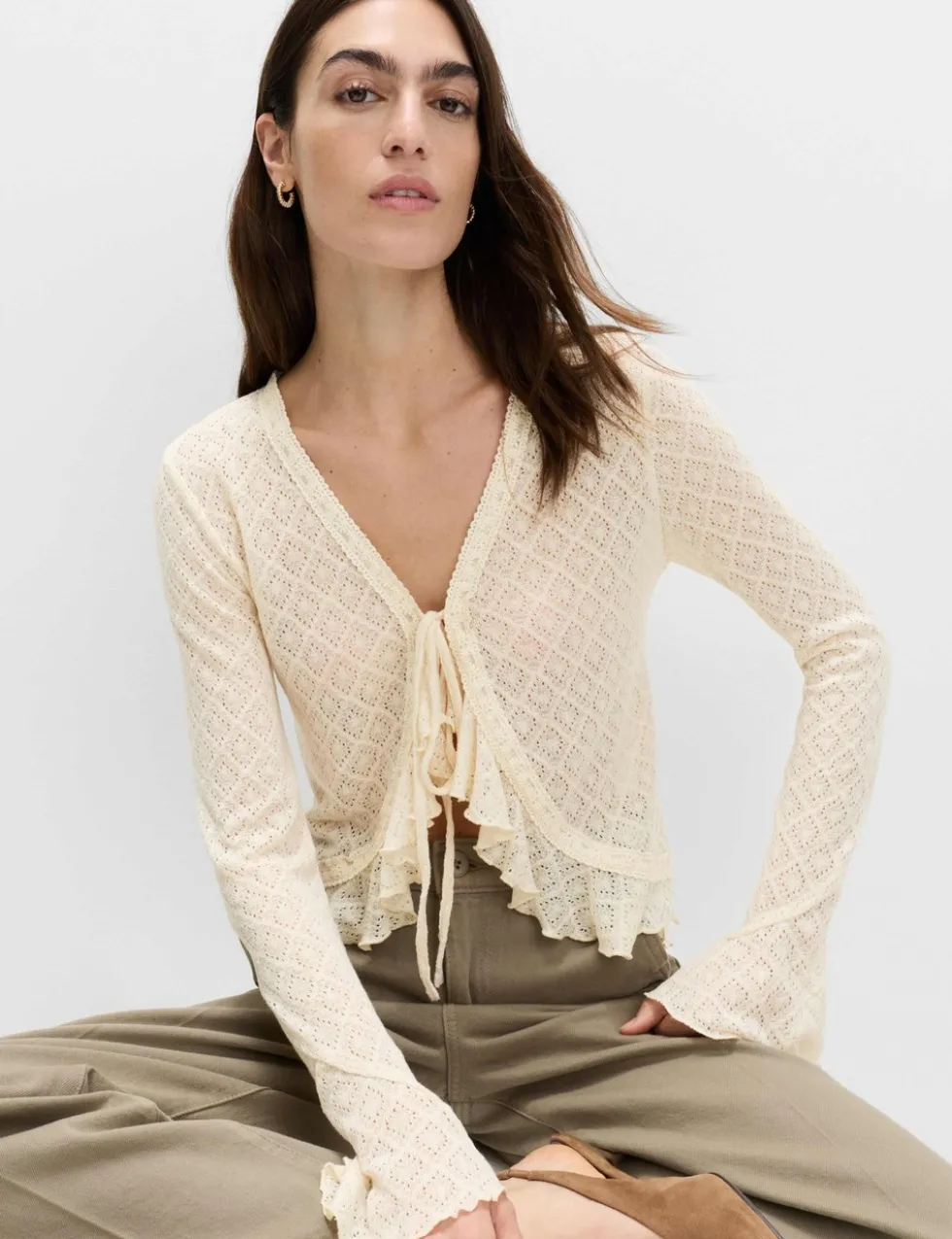 Crochet Tie Fastening Cardigan