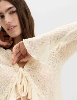 Crochet Tie Fastening Cardigan