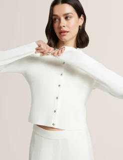 Cropped Crew Neck Cardigan