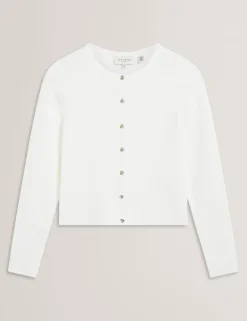 Cropped Crew Neck Cardigan