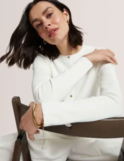 Cropped Crew Neck Cardigan