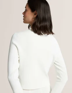 Cropped Crew Neck Cardigan
