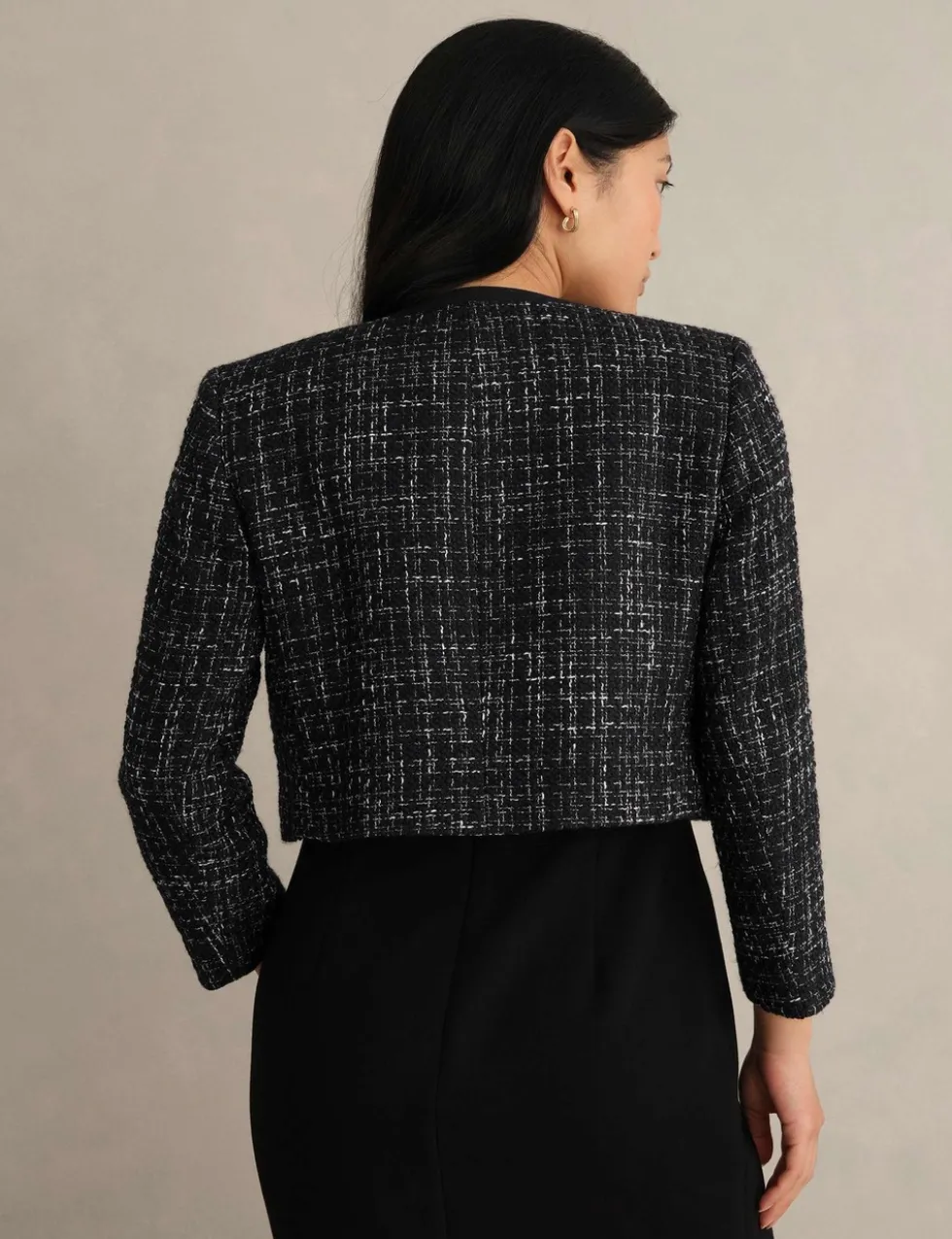 Cropped Tailored Jacket with Wool