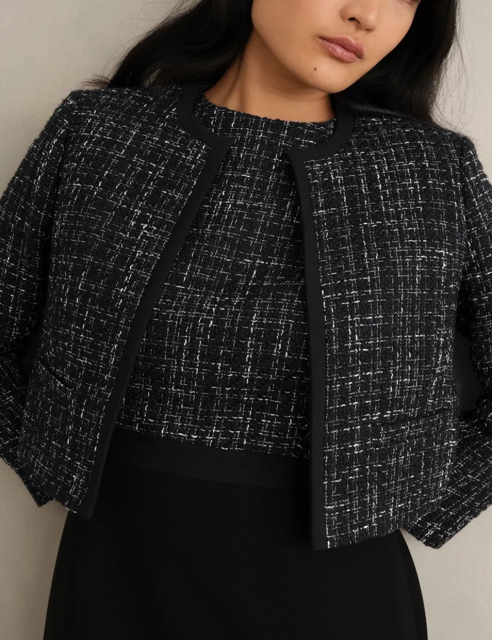 Cropped Tailored Jacket with Wool