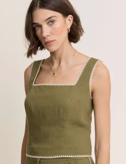 Cropped Top With Linen