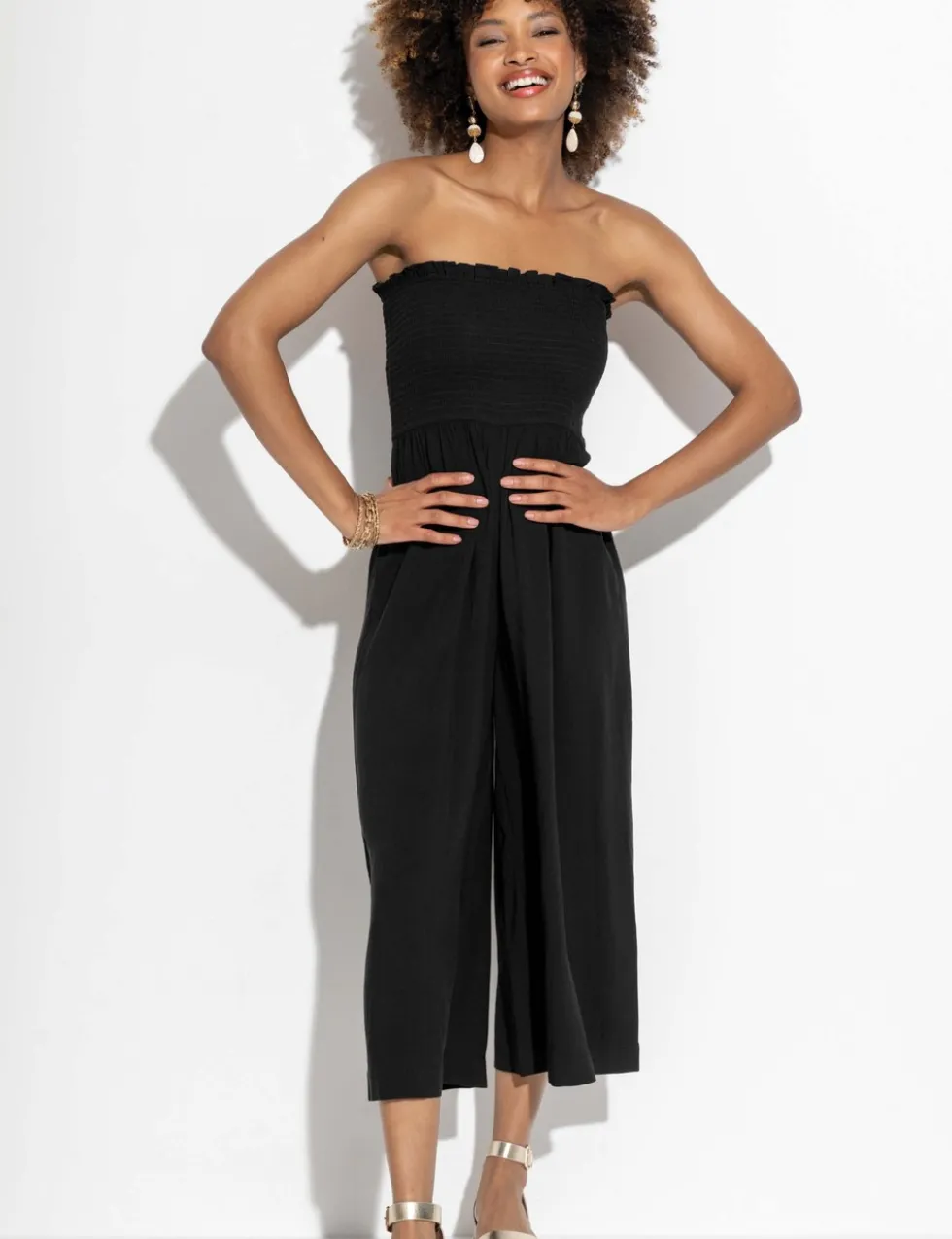 Cropped Wide Leg Jumpsuit