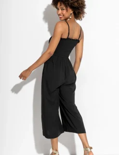 Cropped Wide Leg Jumpsuit