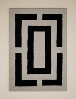 Cut Rectangular Wool Rug