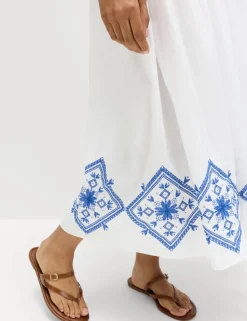 Cutout Embroidered Midaxi Beach Dress