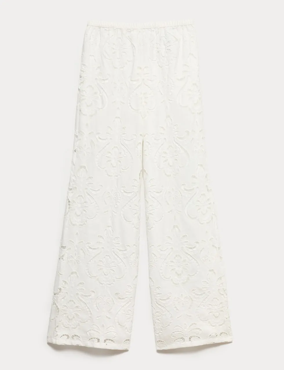 Cutwork Embroidered Straight Leg Trousers