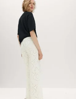 Cutwork Embroidered Straight Leg Trousers
