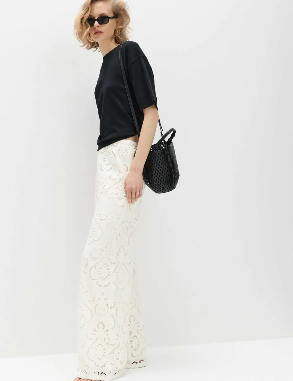 Cutwork Embroidered Straight Leg Trousers