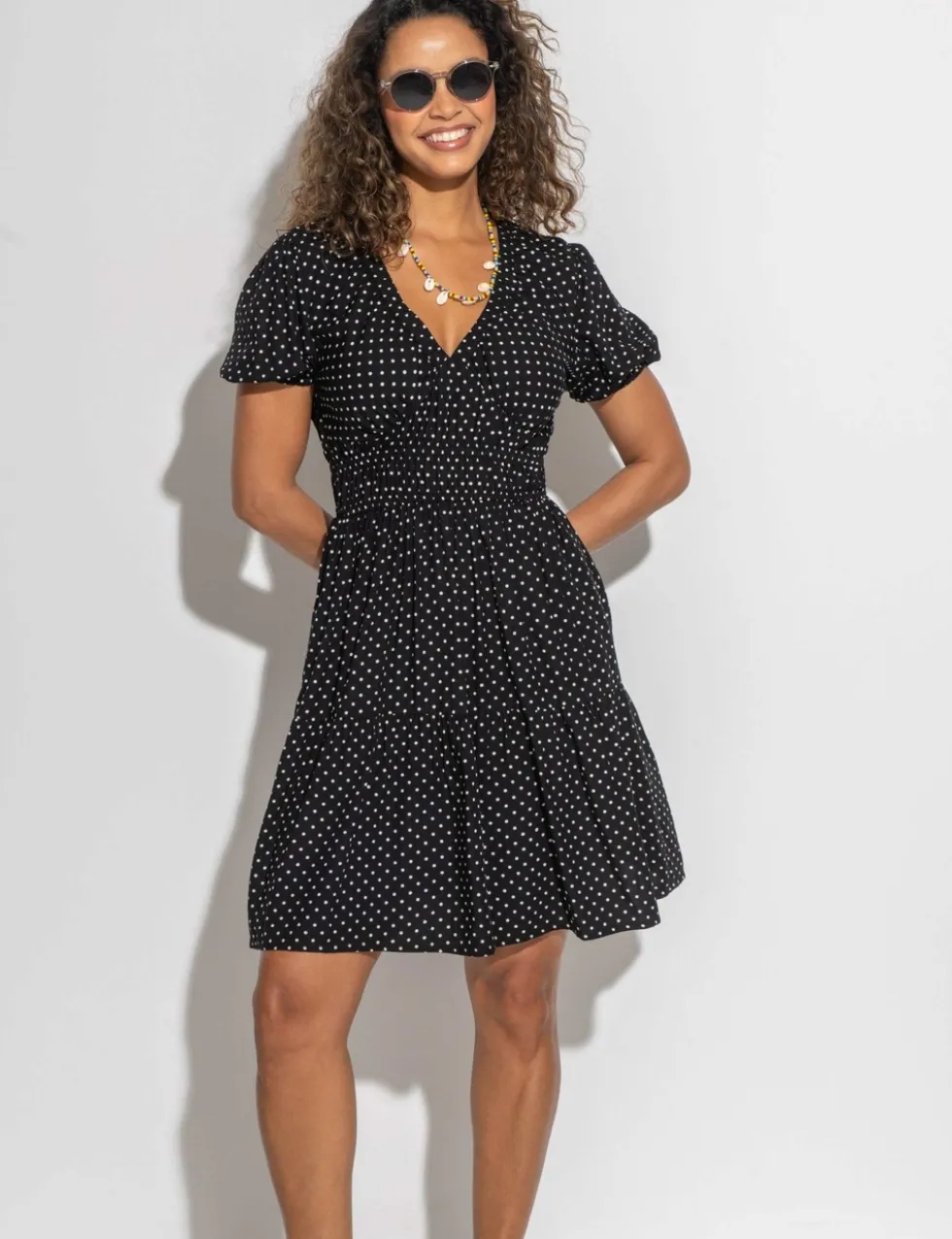 Danielle Elasticated Chanel Tiered Short Dress