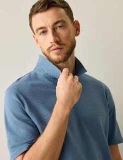 Delray Cotton Rich Waffle Polo Shirt