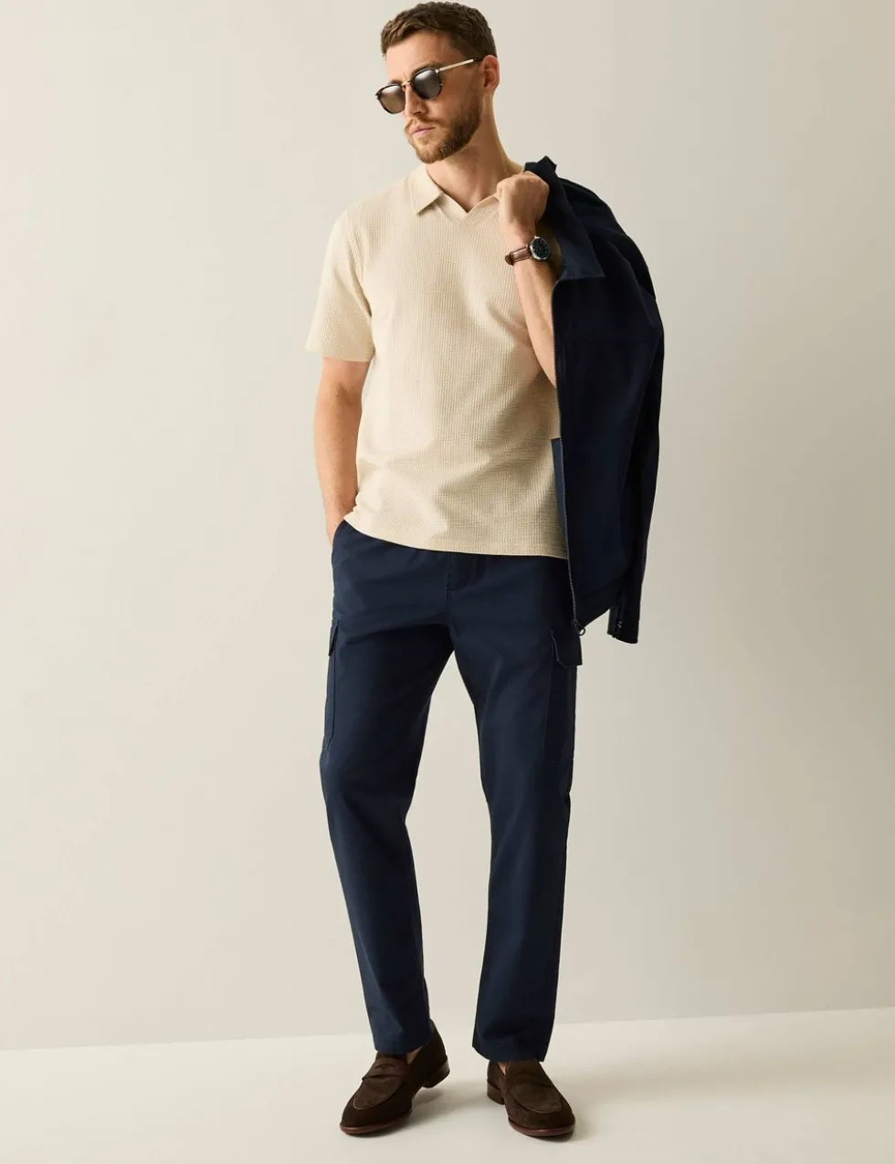 Delray Cotton Rich Waffle Polo Shirt