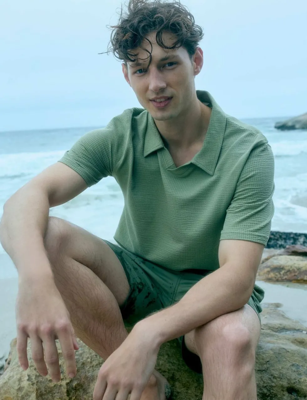 Delray Cotton Rich Waffle Polo Shirt