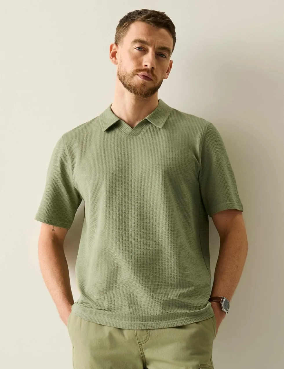 Delray Cotton Rich Waffle Polo Shirt