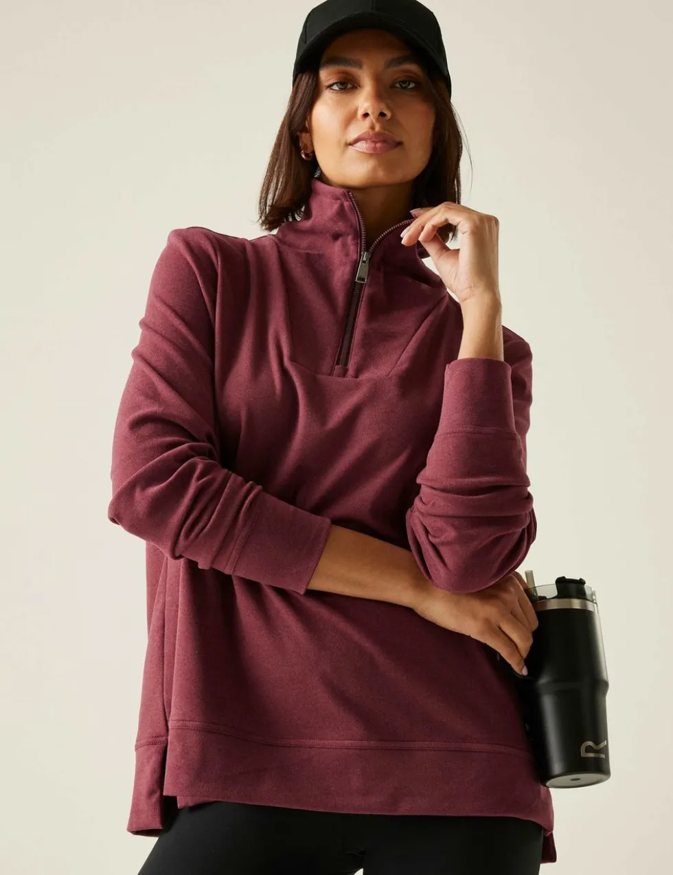 Demmi Funnel Neck Half Zip Sweatshirt