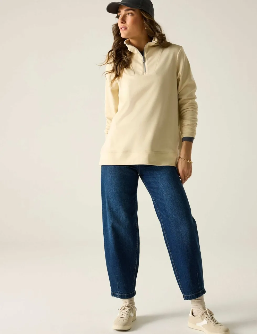 Demmi Funnel Neck Half Zip Sweatshirt
