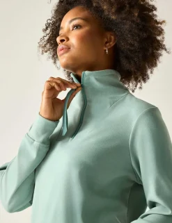 Demmi Funnel Neck Half Zip Sweatshirt