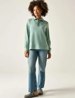 Demmi Funnel Neck Half Zip Sweatshirt