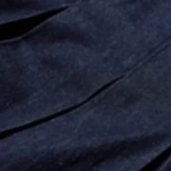 Denim A-Line Midi Skirt with Linen
