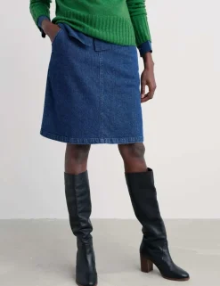 Denim A-Line Mini Skirt