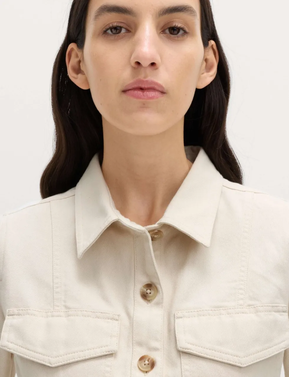 Denim Button Through Mini Utility Dress