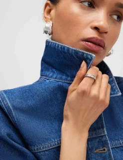 Denim Button Through Mini Shirt Dress