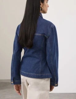 Denim Cinched Waist Jacket
