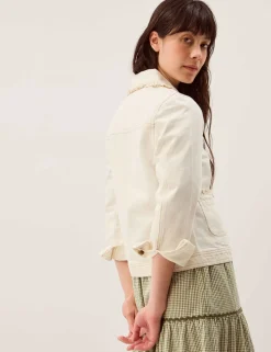 Denim Collared Frill Detail Jacket