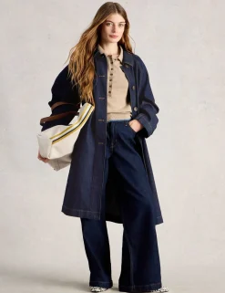 Denim Collared Longline Coat