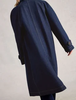 Denim Collared Longline Coat