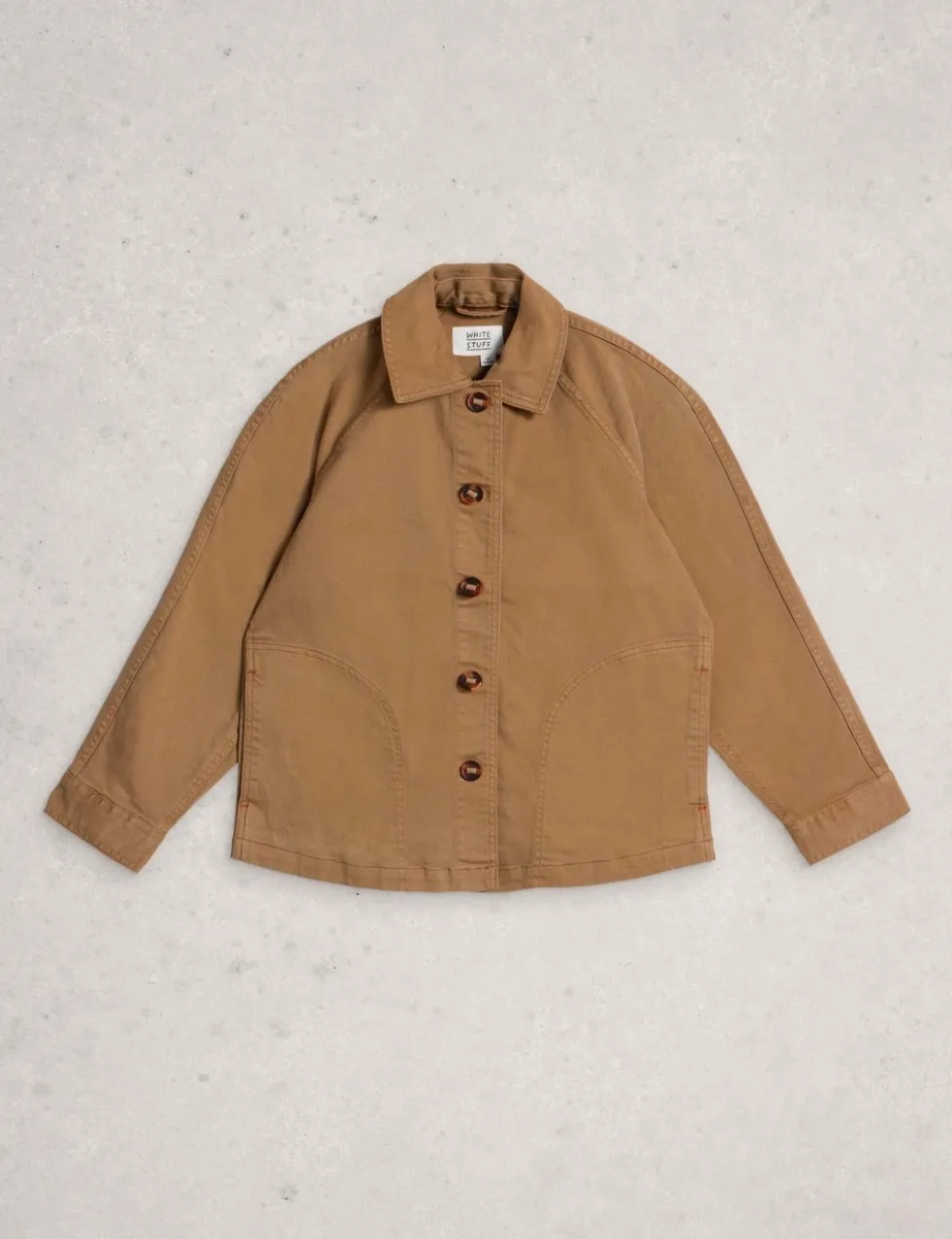 Denim Collared Raglan Sleeve Jacket
