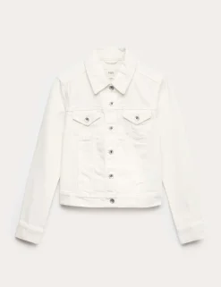 Denim Collared Short Trucker Jacket