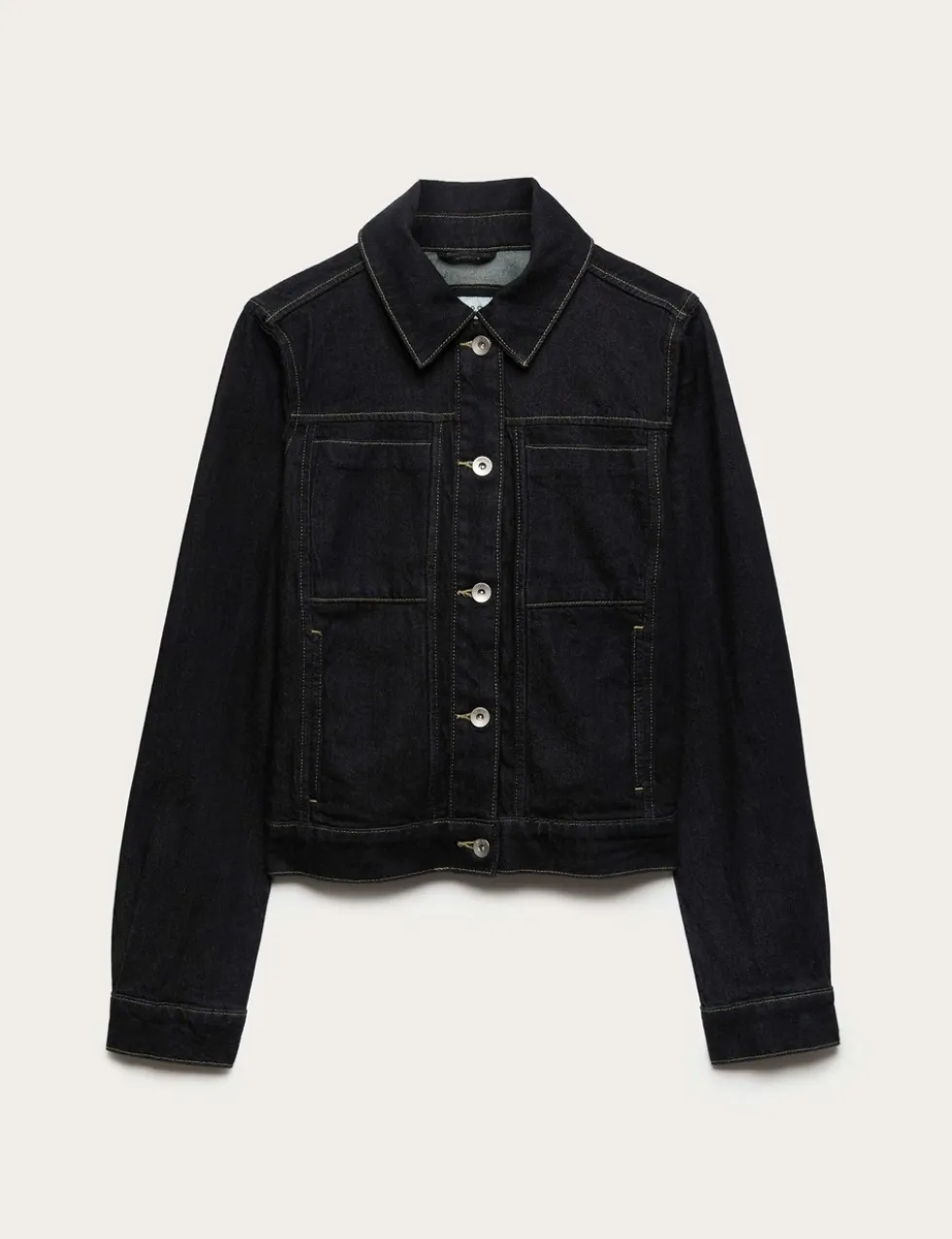 Denim Collared Short Trucker Jacket