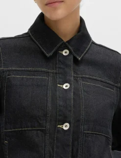 Denim Collared Short Trucker Jacket
