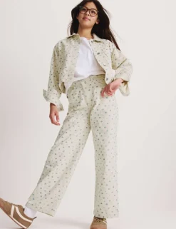 Denim Ditsy Print Wide Leg Jeans (6-16 Yrs)